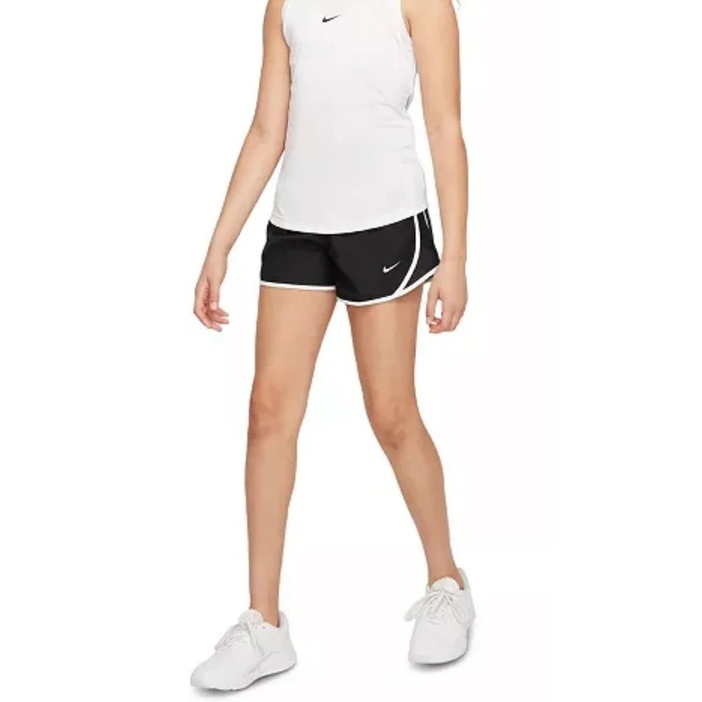 Nike Girls Dri-FIT Tempo Running Shorts Black/White Youth XL 848196-010 NWT